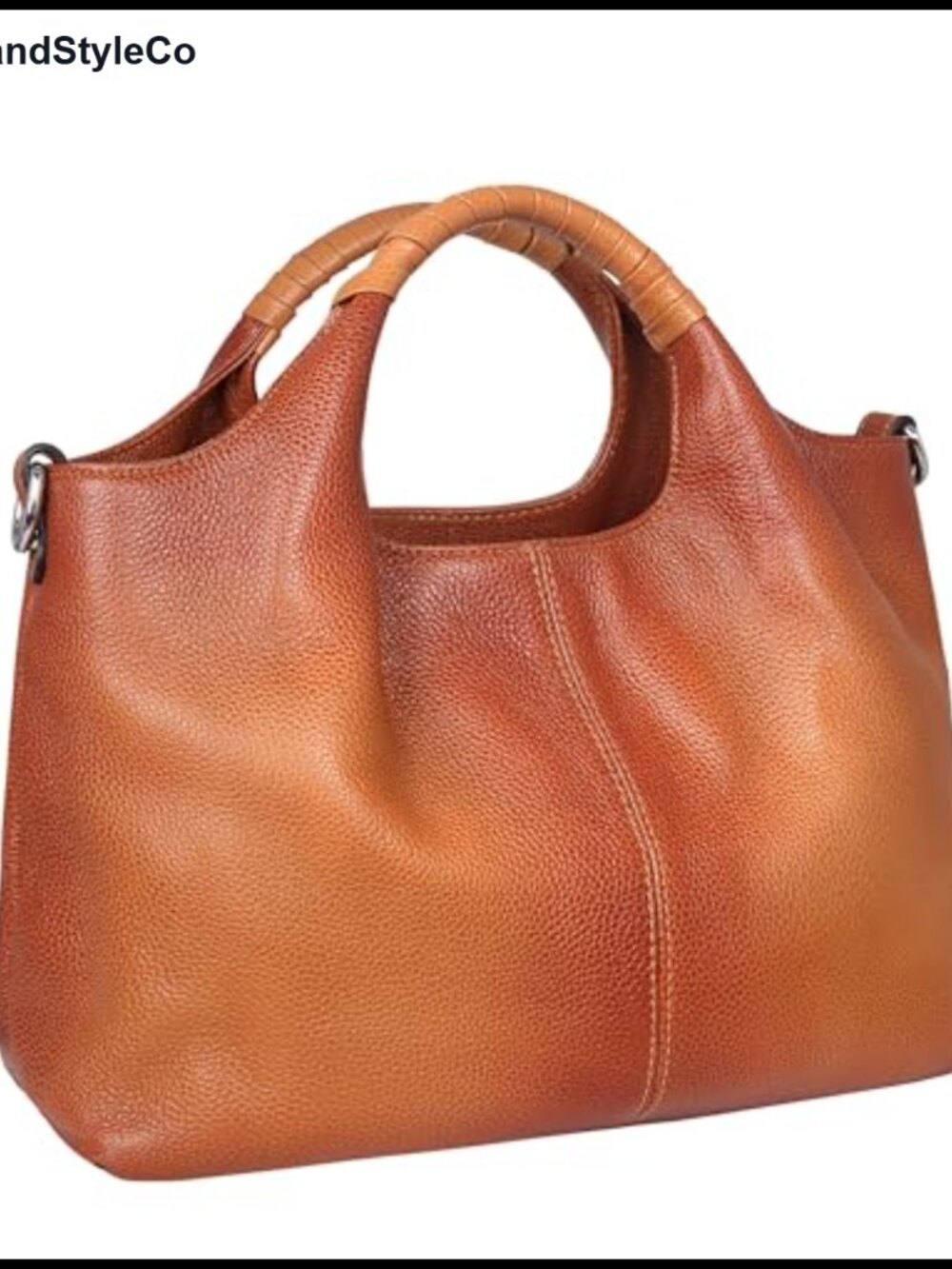 Genuine Leather Satchel Handbag Top Handle Crossbody Purse for Women